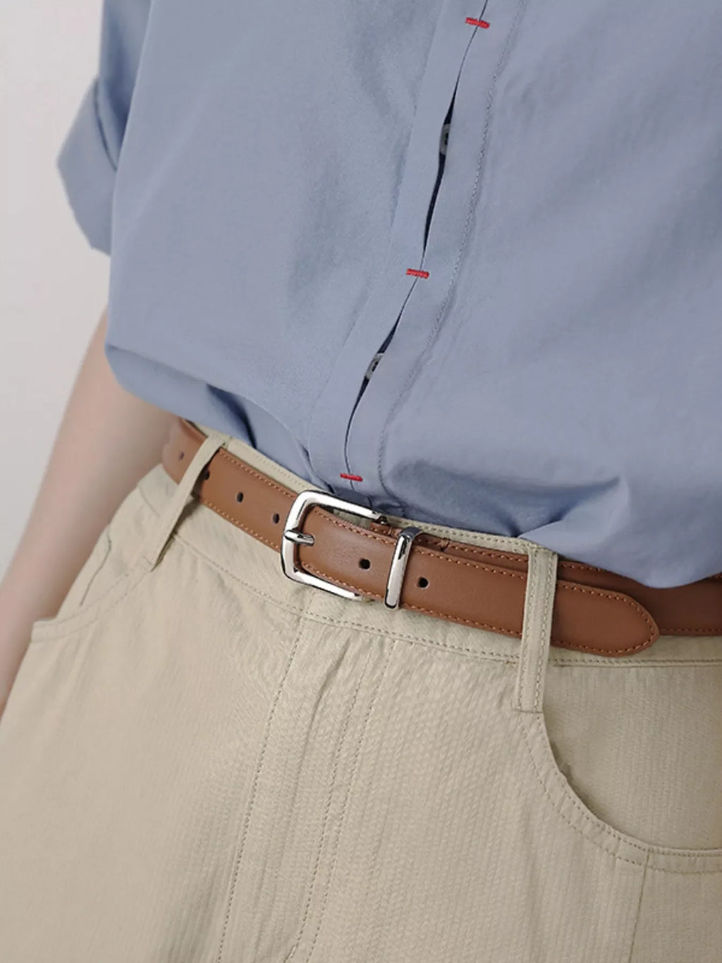 Classic Leather Skinny Belt