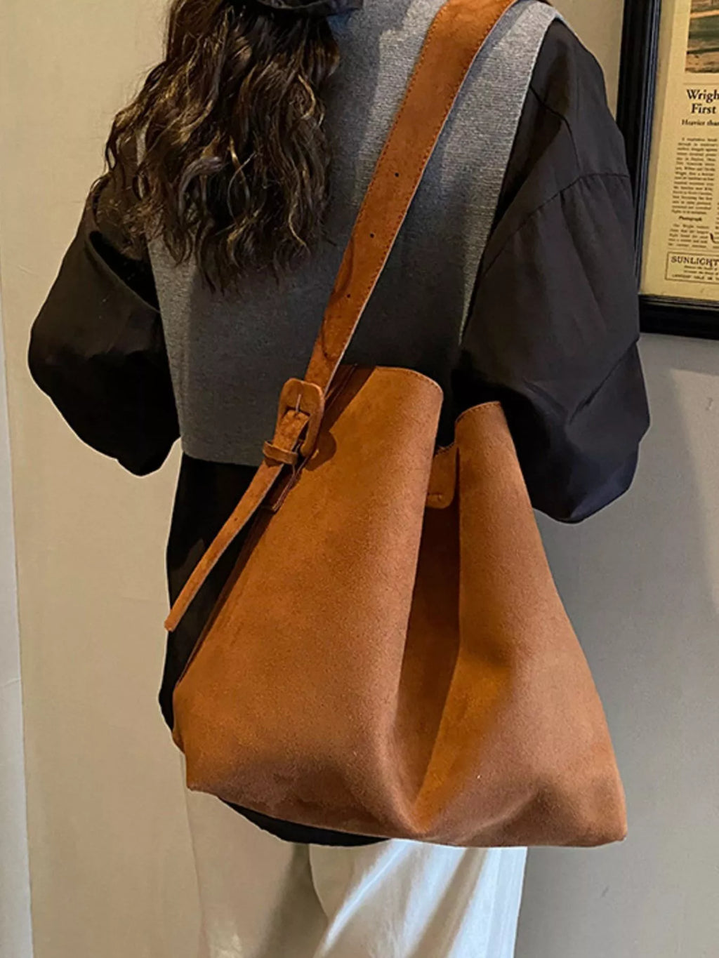 Buckle Adjustable Strap Tote Bag