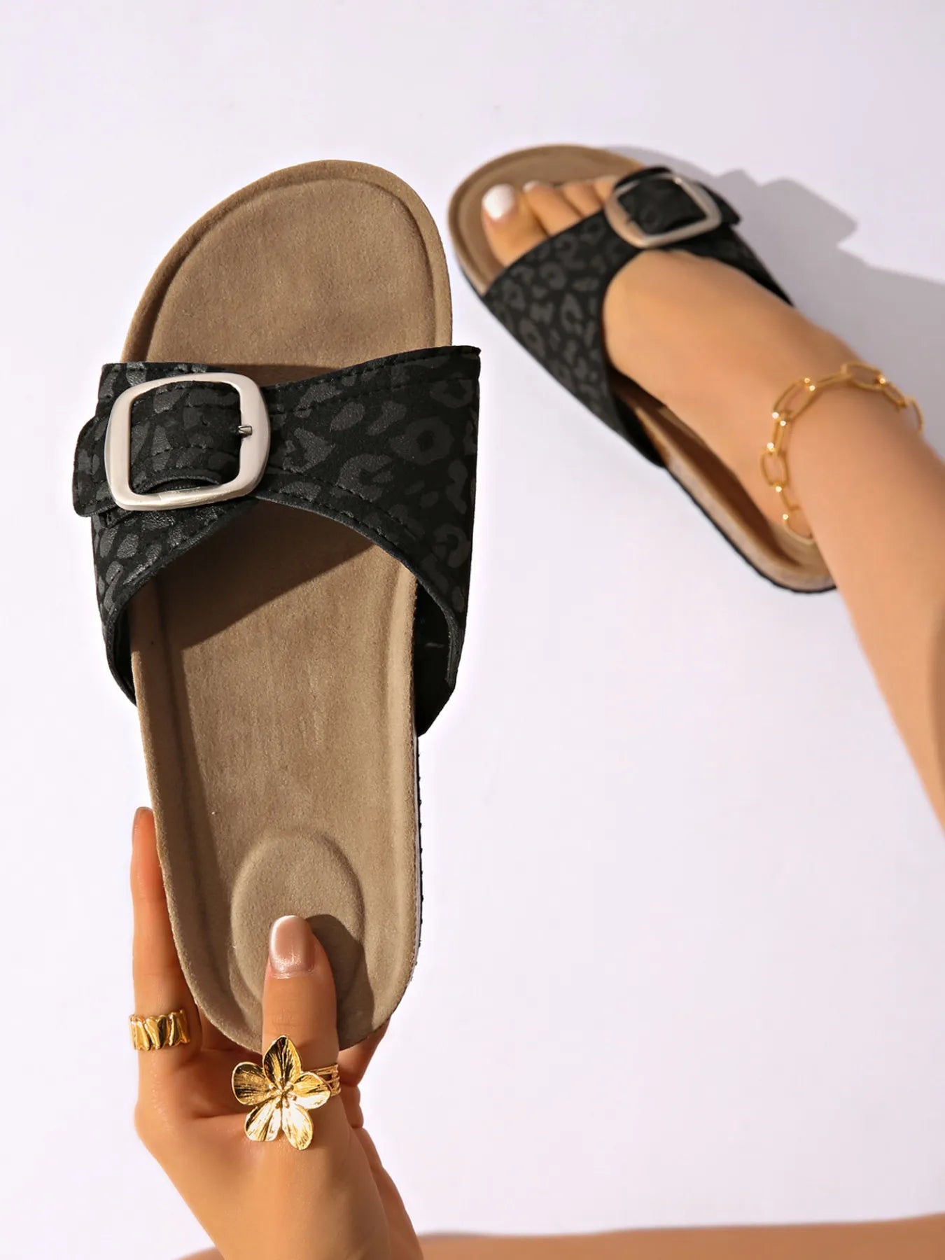 Buckle Detail Comfort Sandals