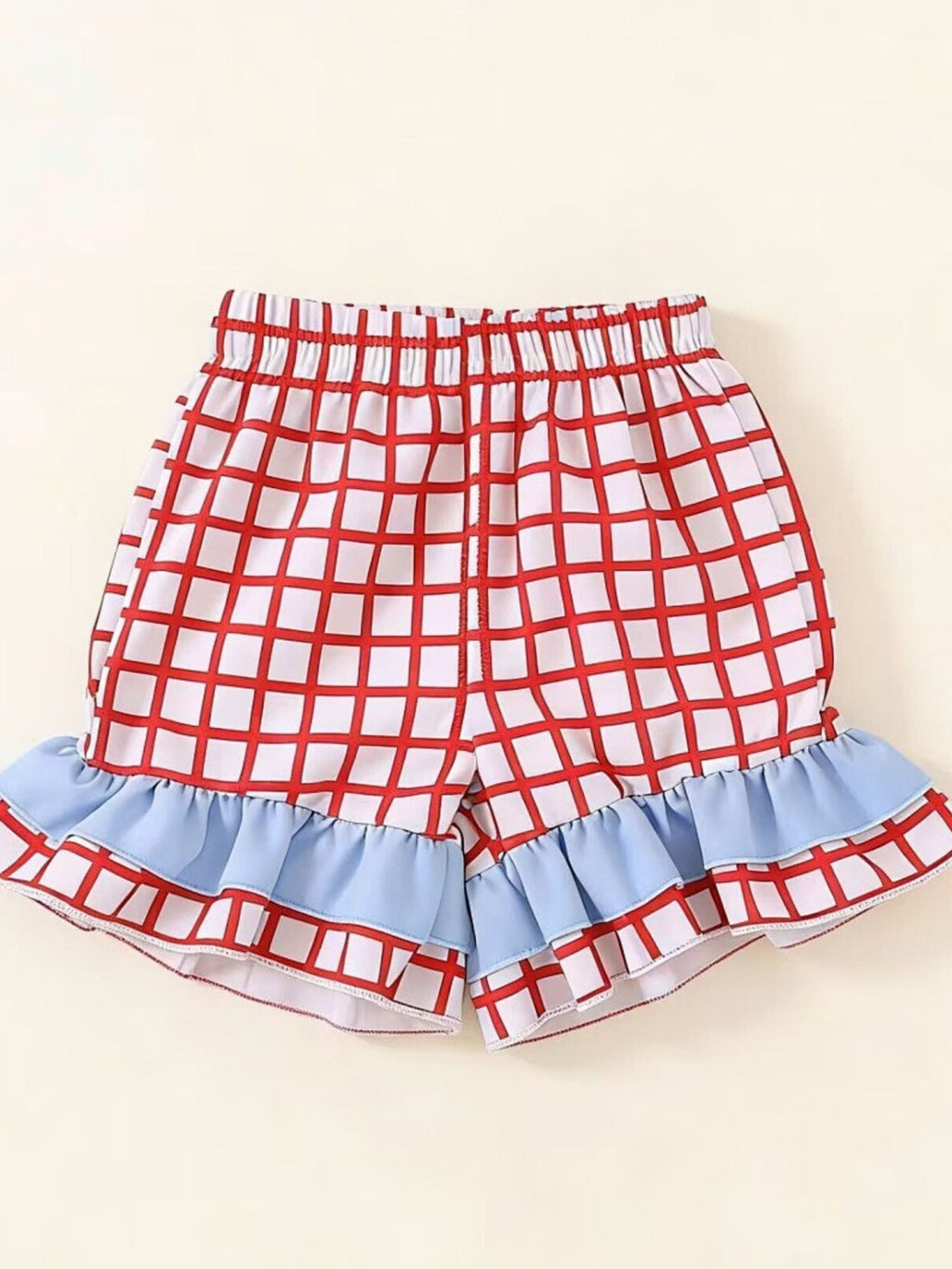 Children's Baseball Embroidered Ruffle Trim Top and Shorts Set