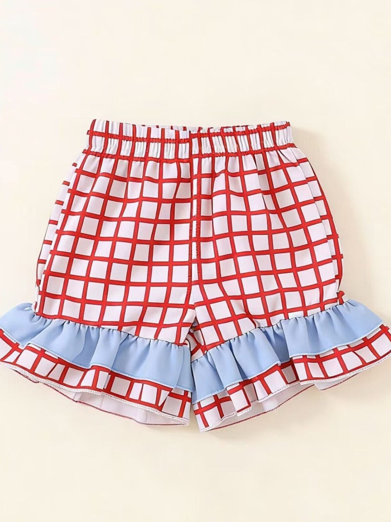 Children's Baseball Embroidered Ruffle Trim Top and Shorts Set