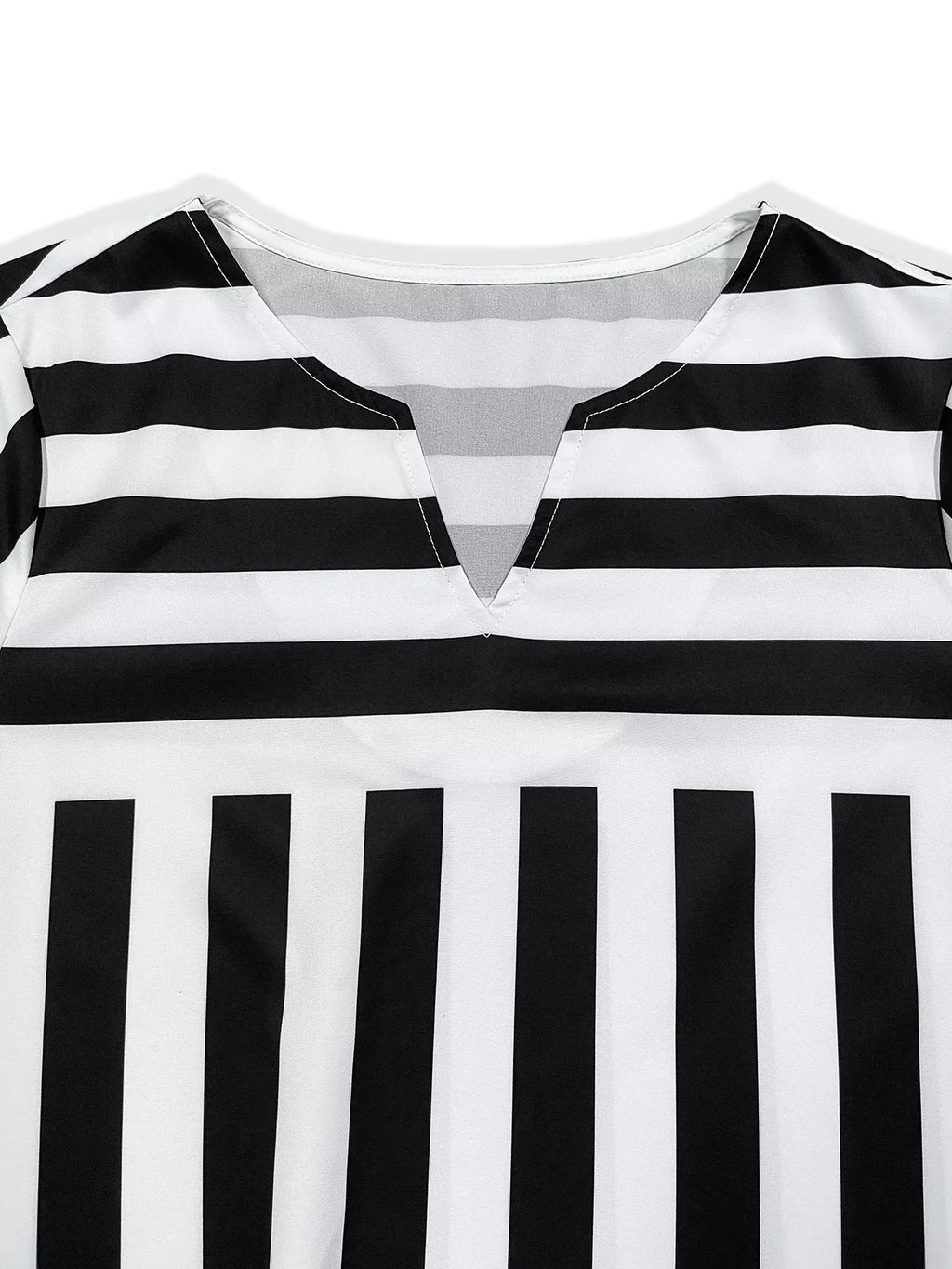 Striped Notched Casual Mini Dress