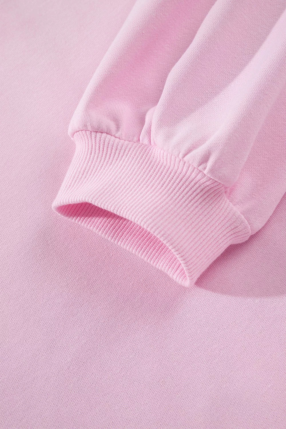 Solid Color Raw Seam Lace Detail Loose Casual Sweatshirt