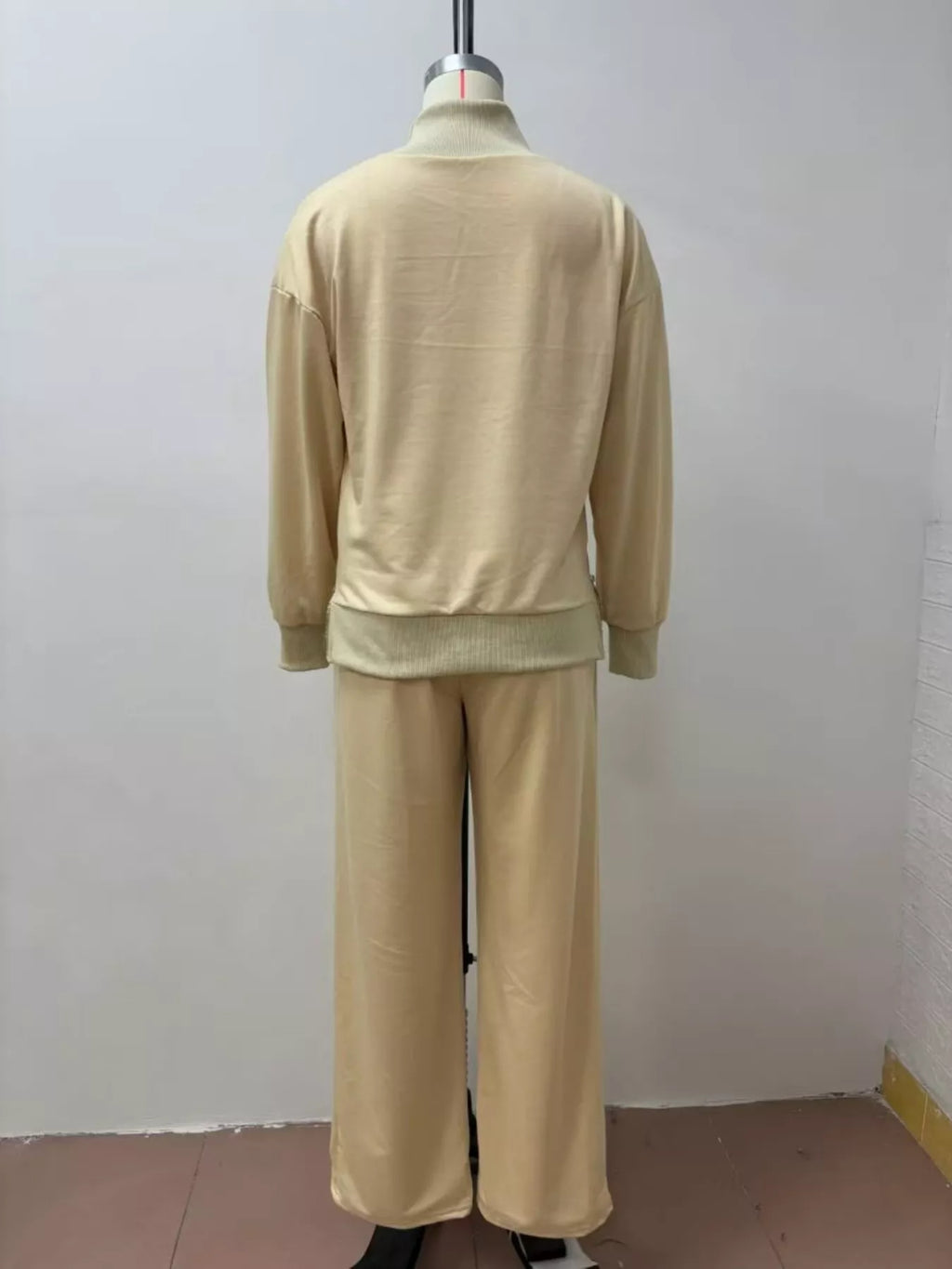 Turtleneck Dropped Shoulder Top and Pants Set
