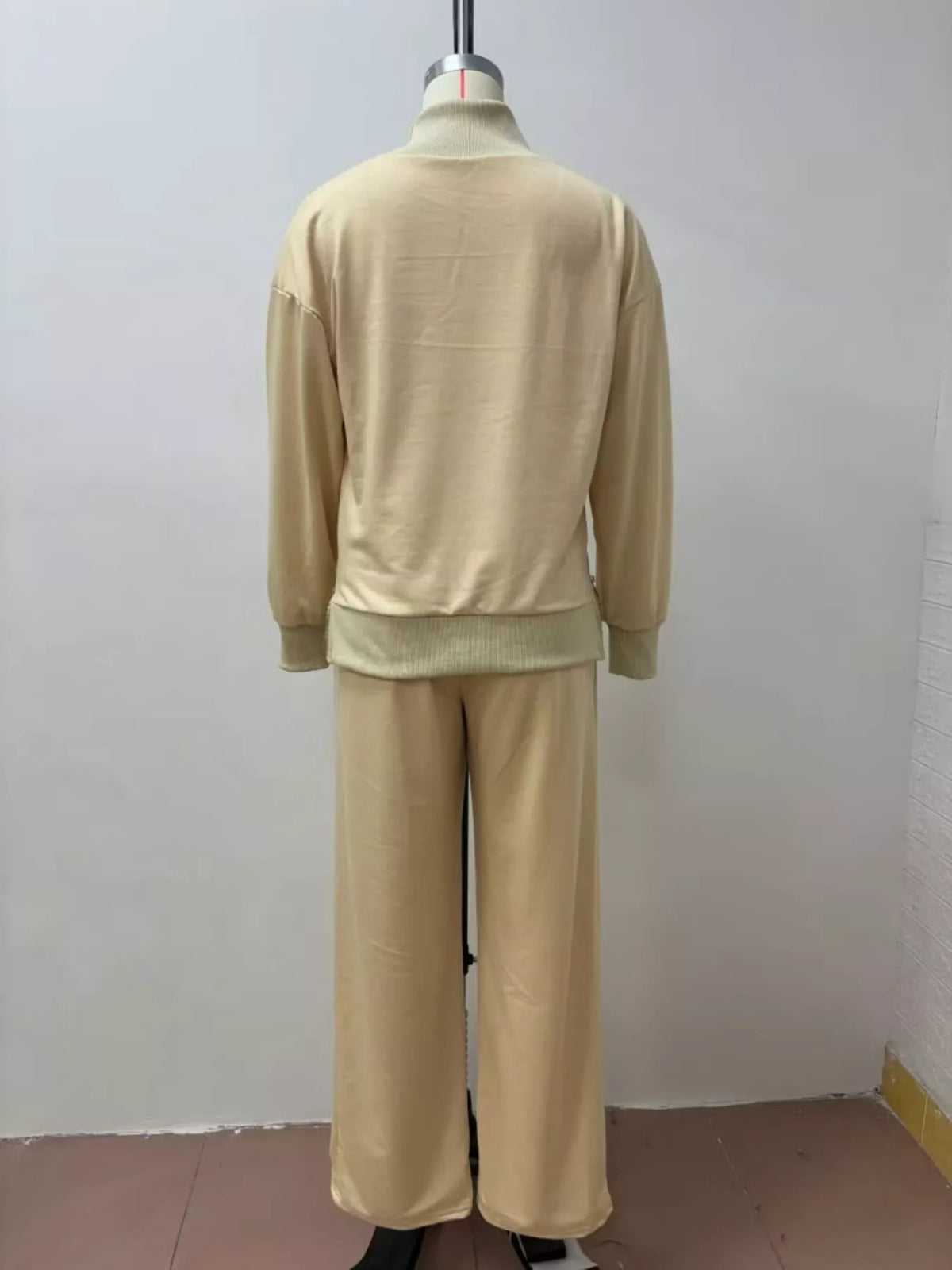 Turtleneck Dropped Shoulder Top and Pants Set