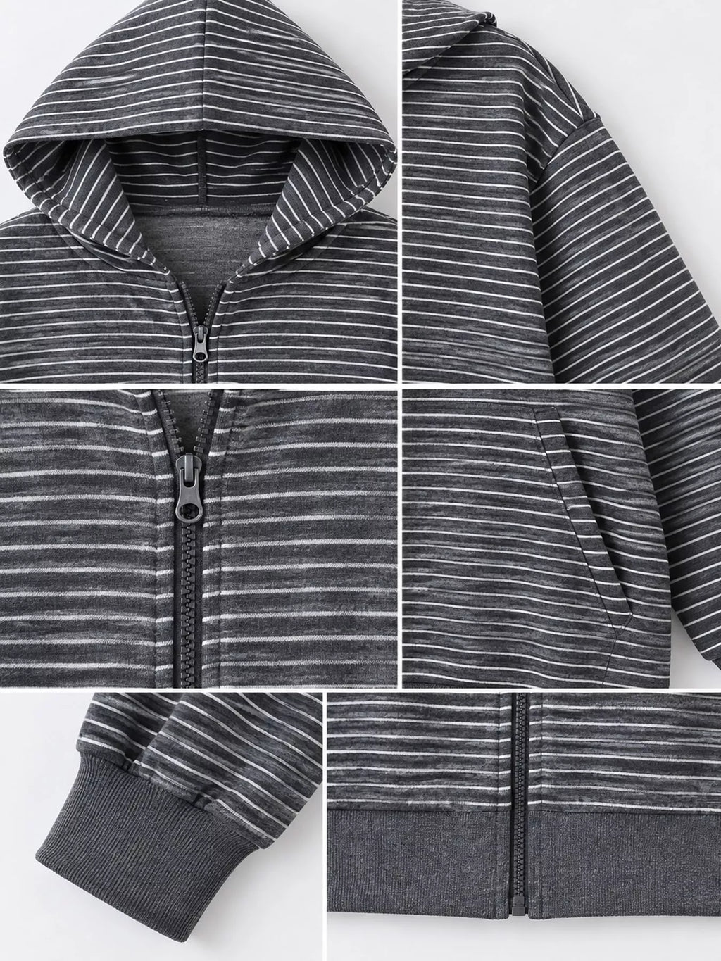 Striped Zip-Up Hoodie