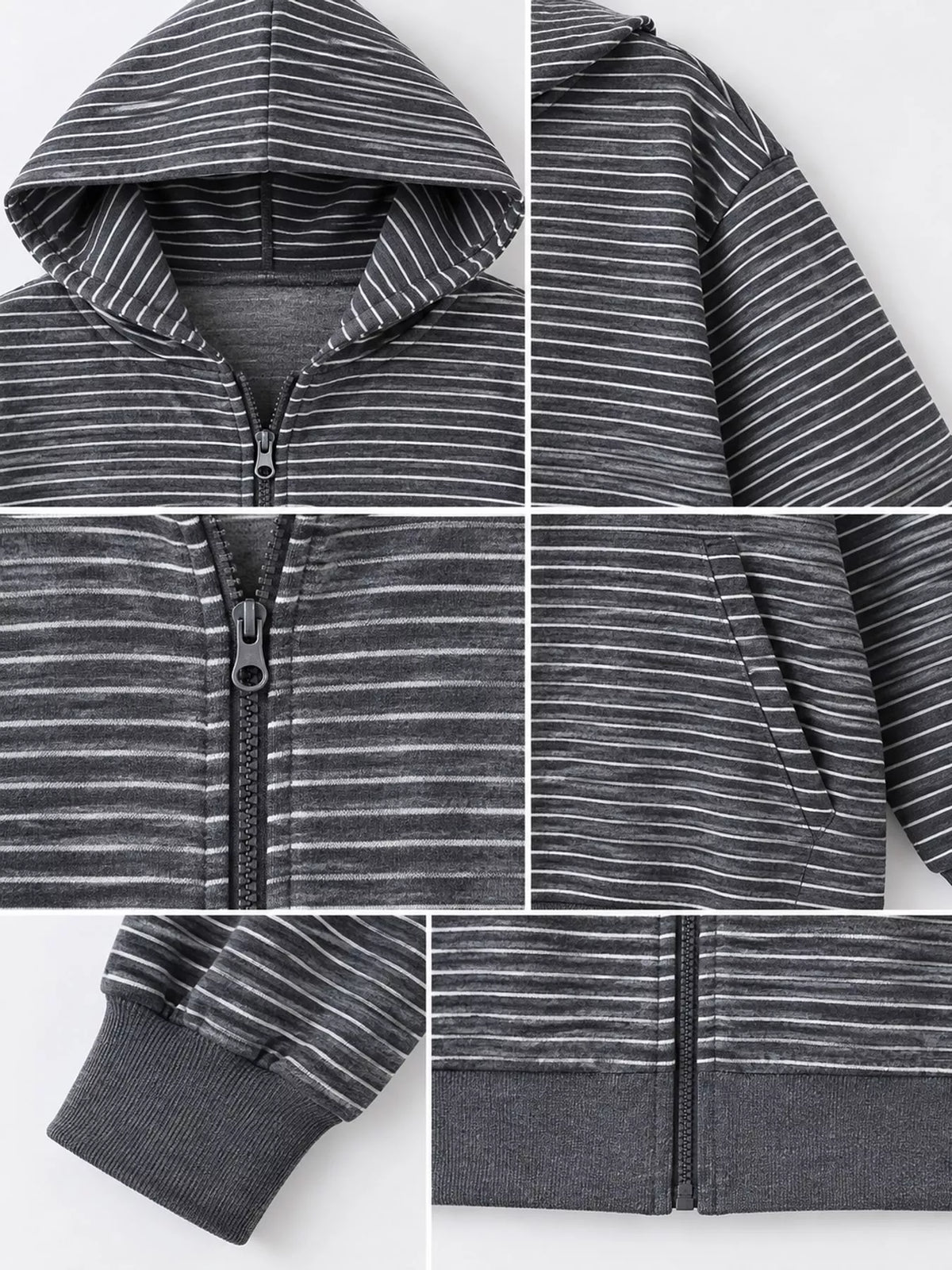 Striped Zip-Up Hoodie