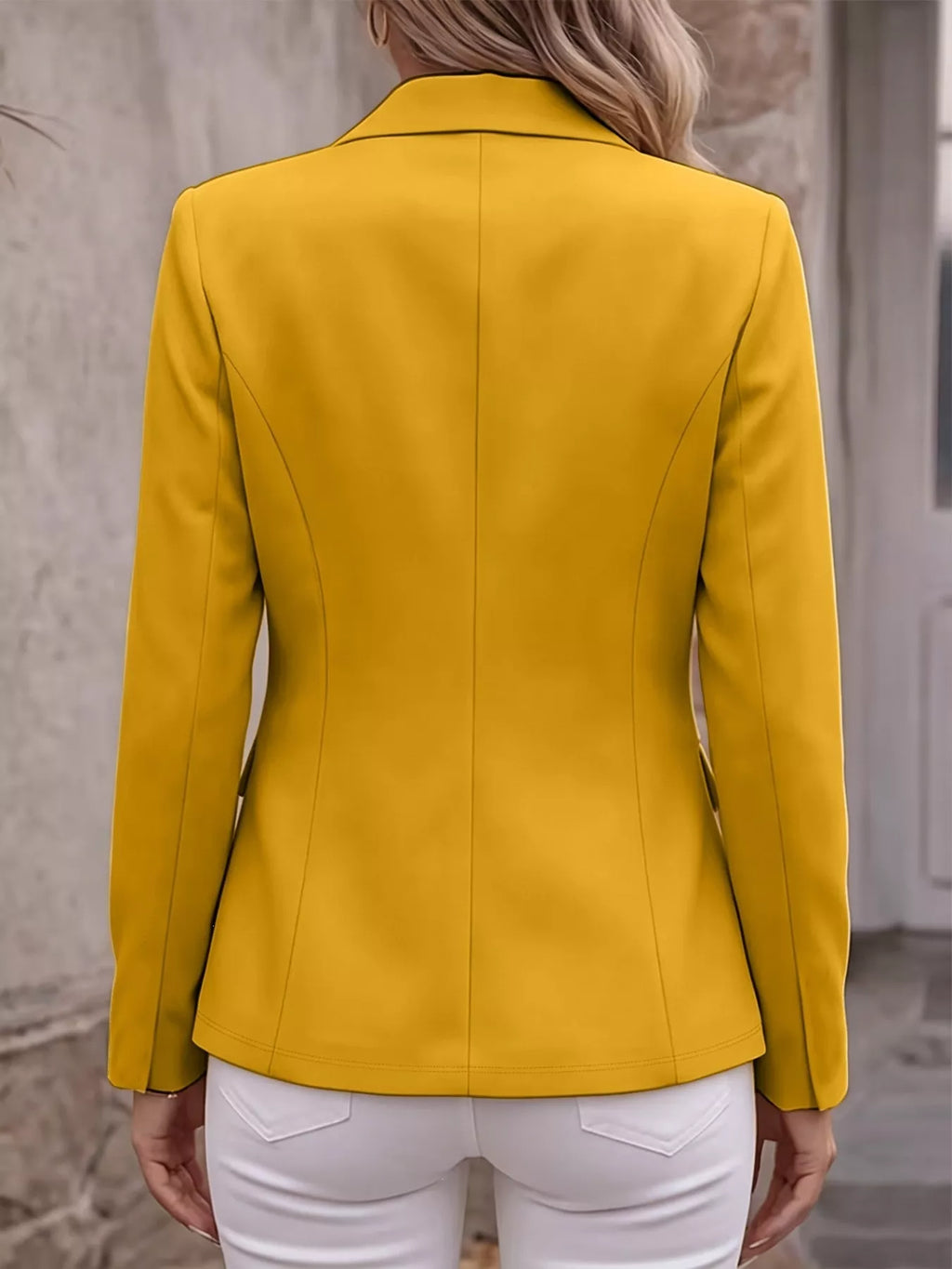 Full Size Lapel Collar Long Sleeve Blazer Plus Size