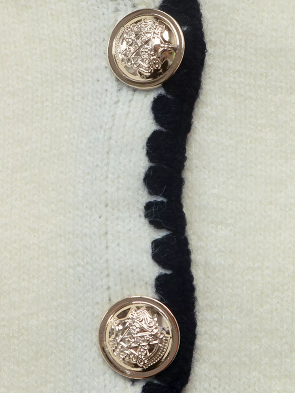 Contrast Trim V-Neck Button-Down Cardigan