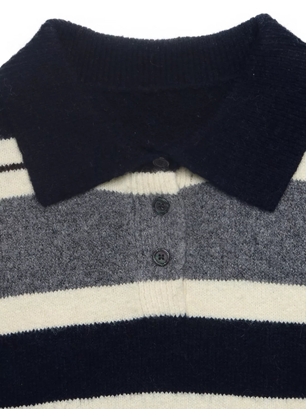 Striped Long Sleeve Button Detail Sweater