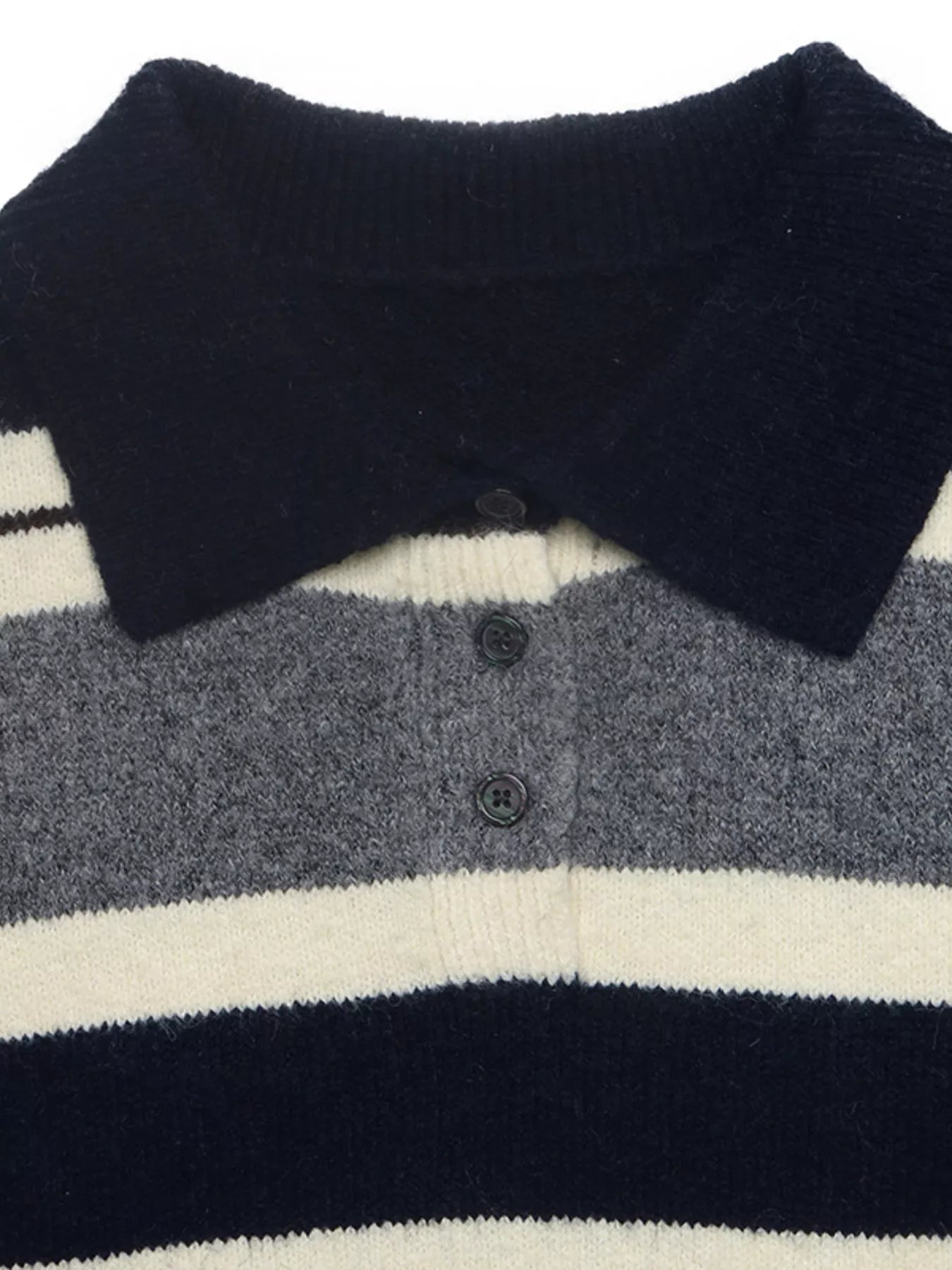 Striped Long Sleeve Button Detail Sweater