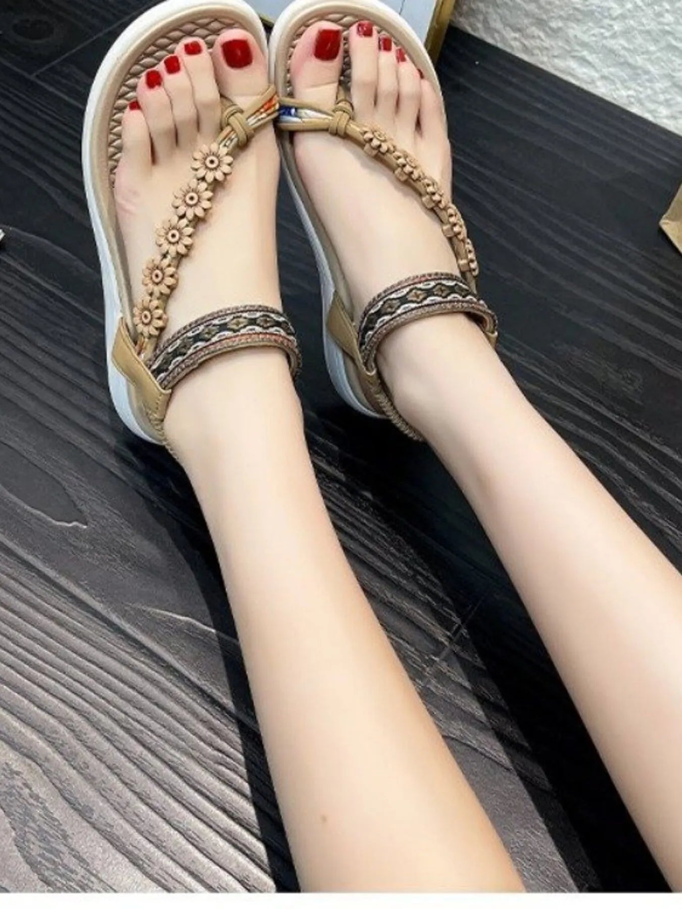 Flower Ankle Strap Sandals