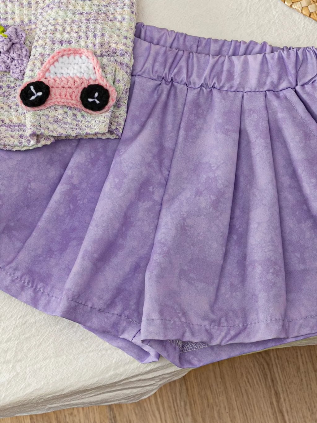 Children's Flower Sleeveless Top and Shorts Set