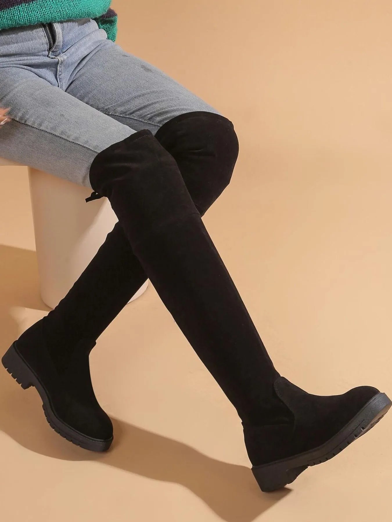 Over-the-Knee Block Heel Boots