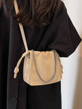 Drawstring Ruched Crossbody Bag