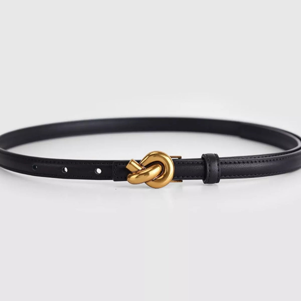 Knot Buckle Skinny Belt