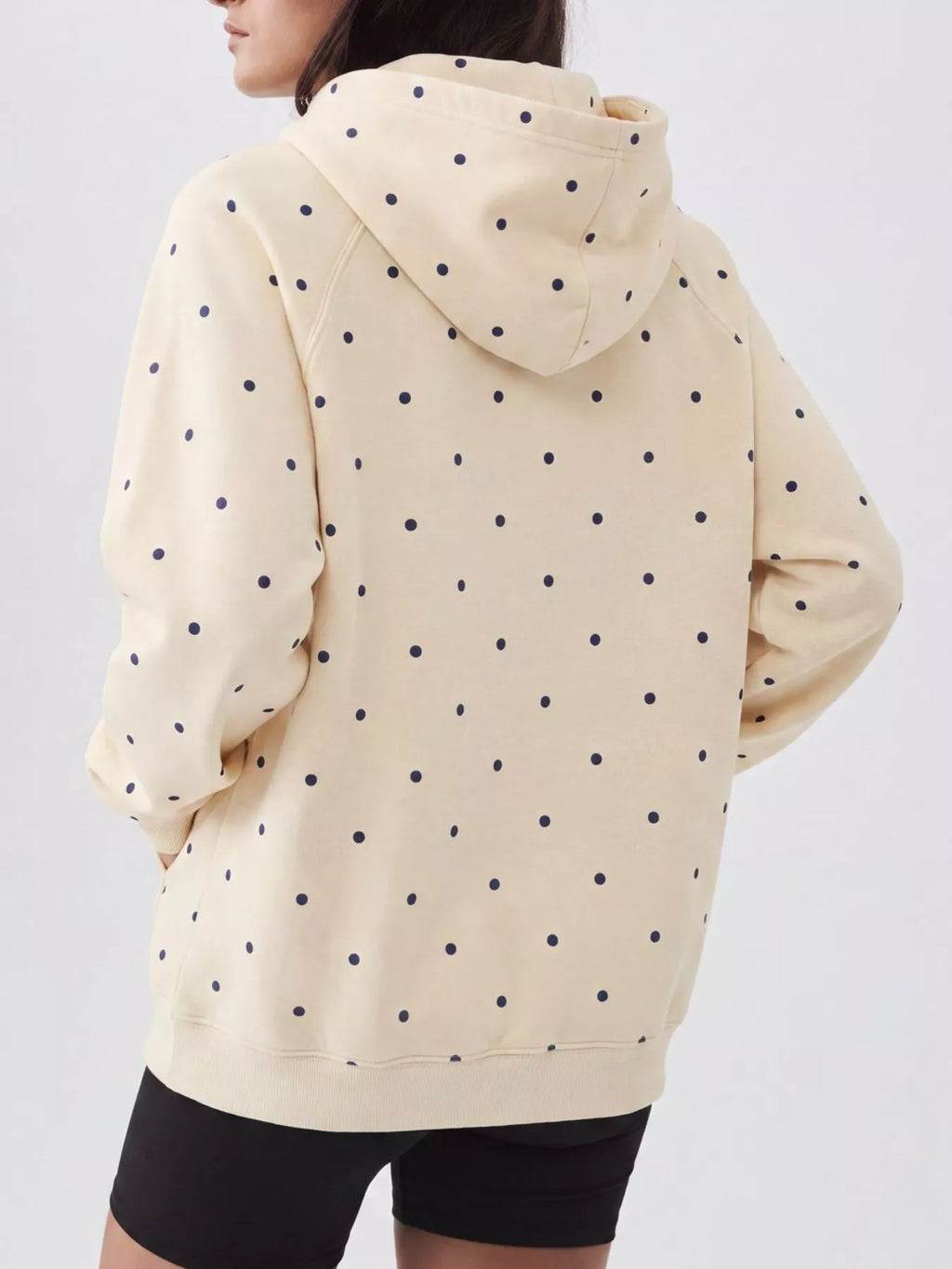 Polka Dot Raglan Sleeve Hoodie