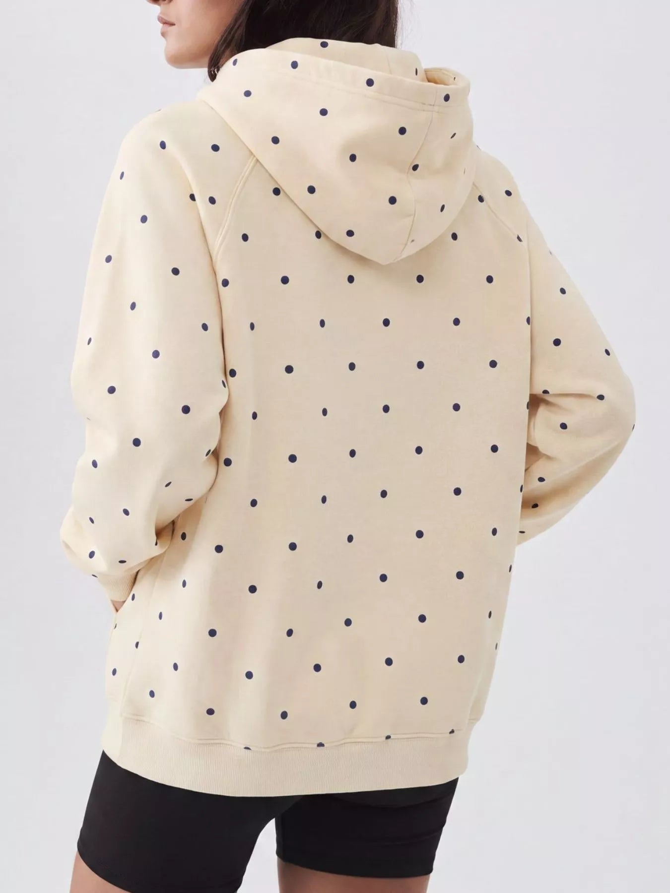 Polka Dot Raglan Sleeve Hoodie