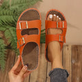 Double Buckle Platform Sandals