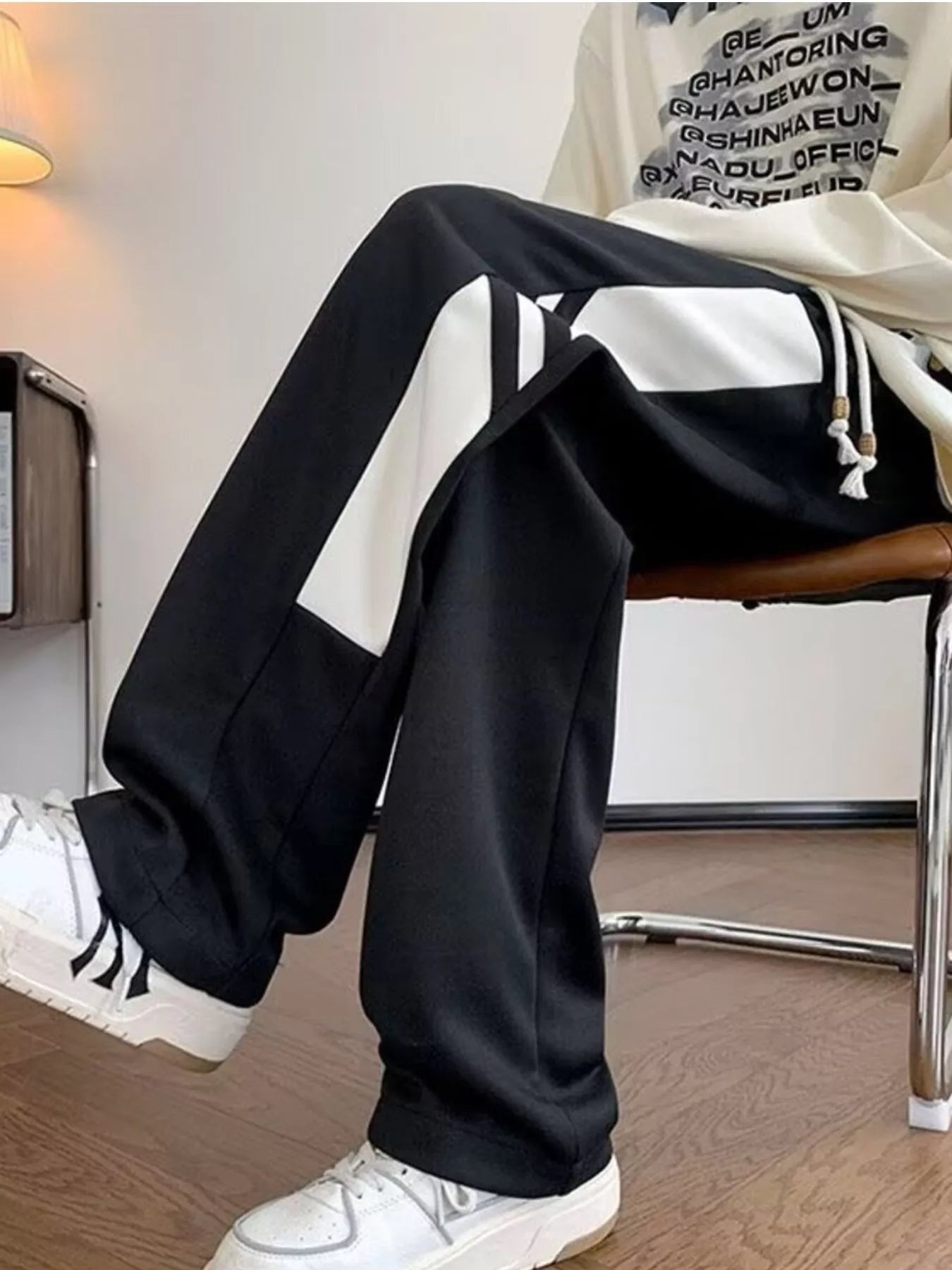 Men's Plus Size Contrast Stripe Relaxed Fit Pants