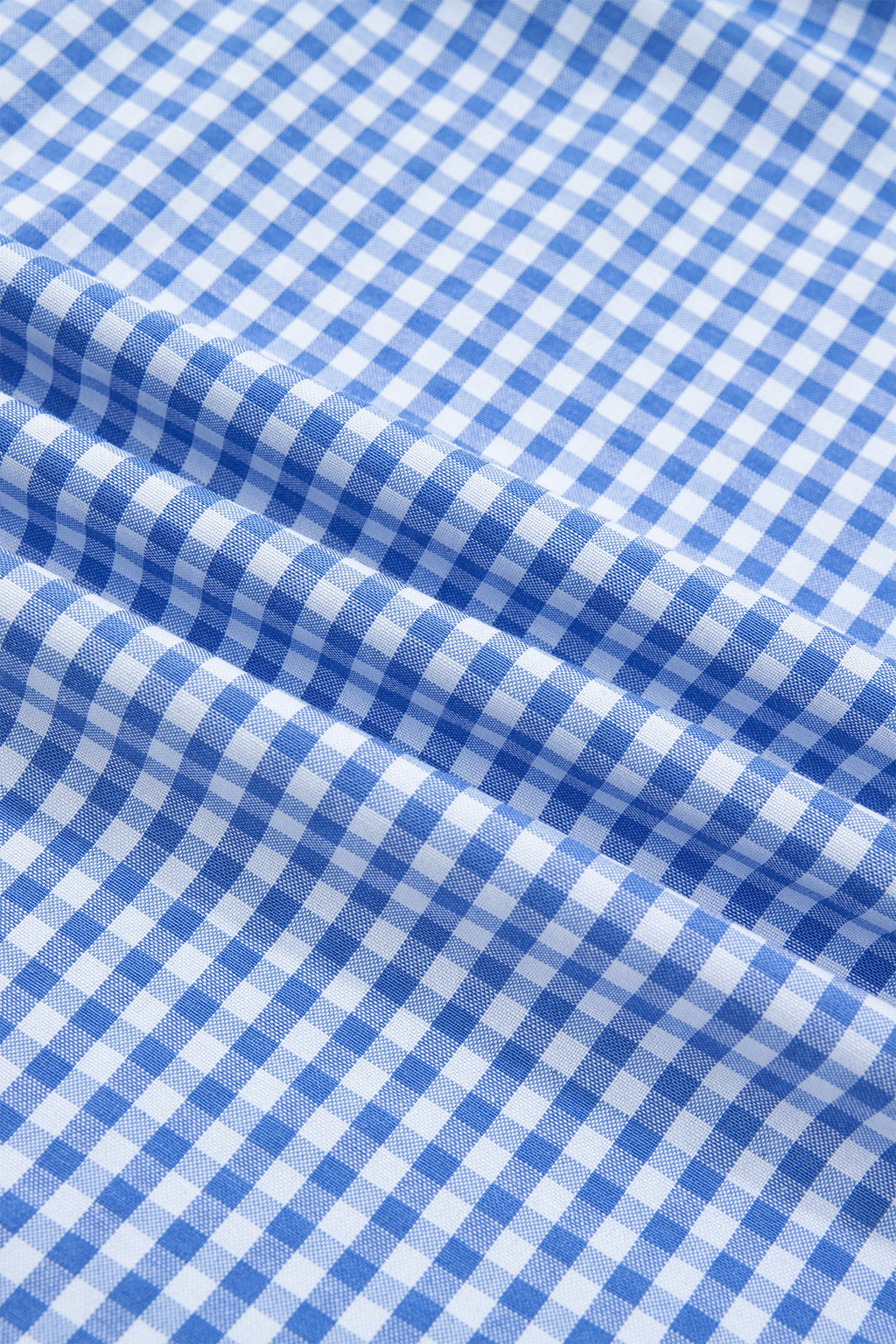 Sky Blue Summer Plaid V Neck Puff Sleeve Blouse