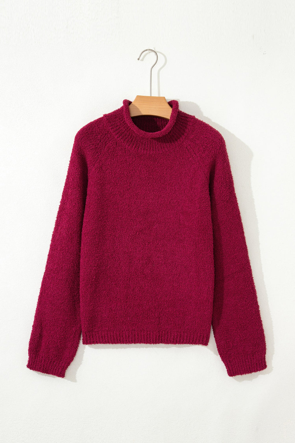 Solid Popcorn Knit Mock Neck Sweater