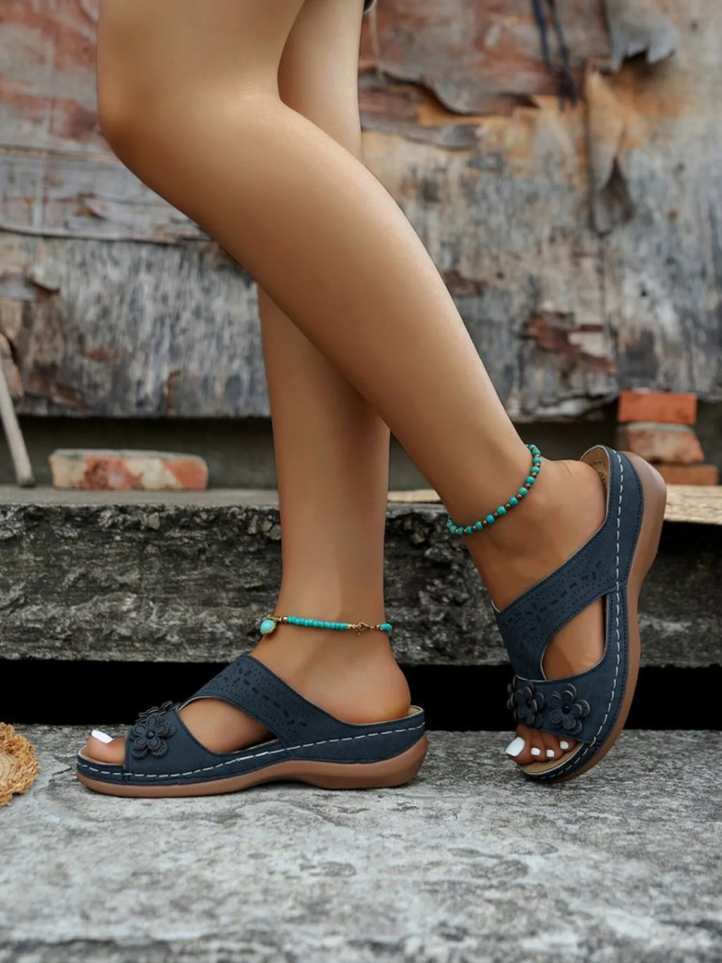 Cutout Flower Open Toe Sandals