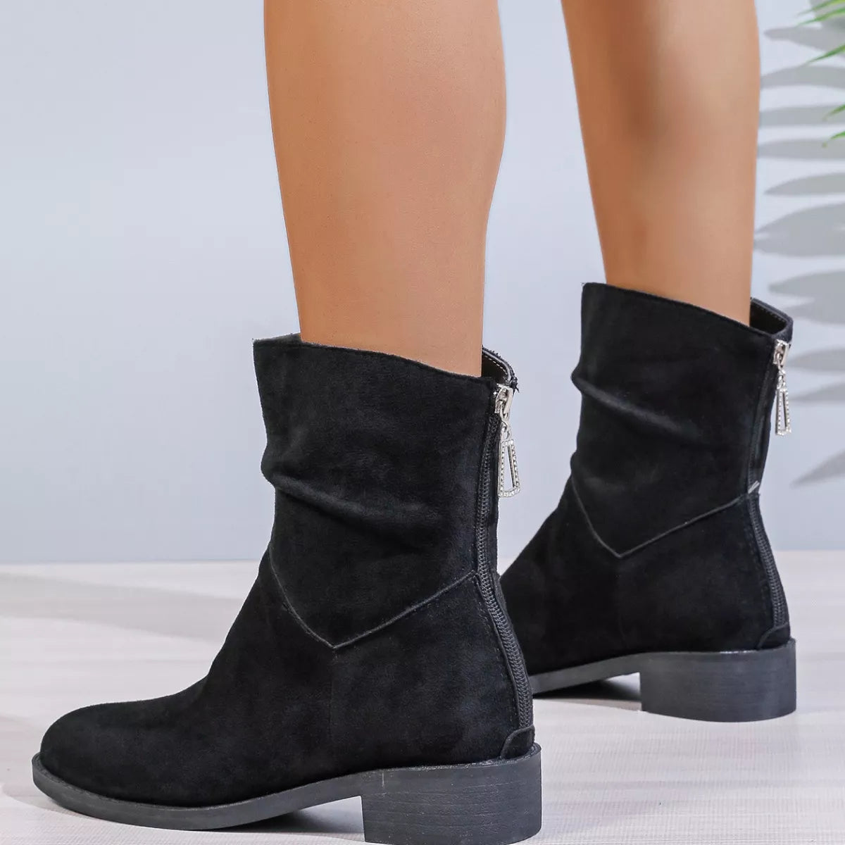 Point Toe Block Heels Boots