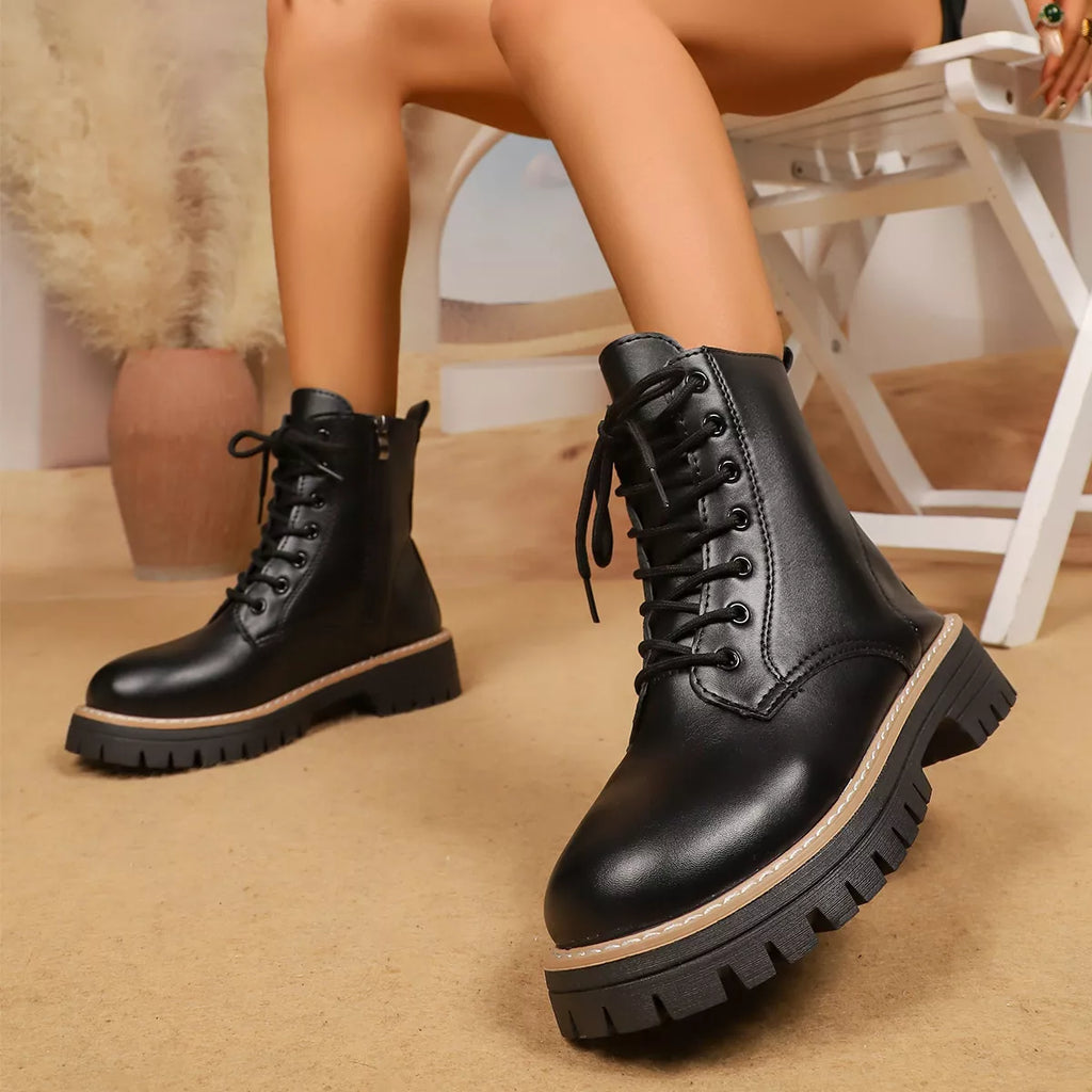 Lace-Up Platform Boots