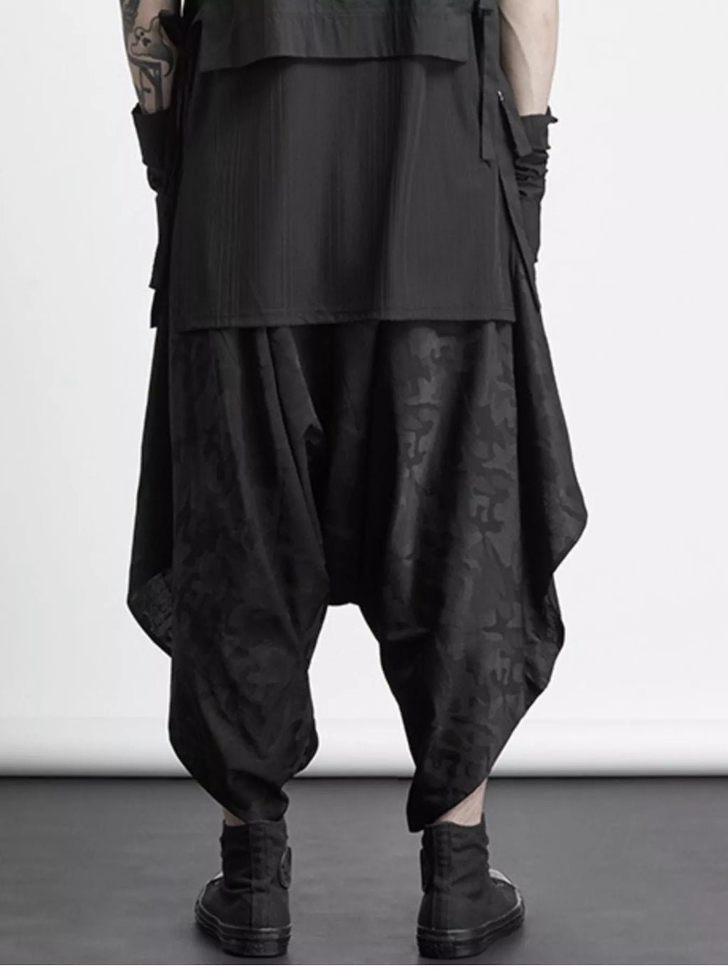Men's Plus Size Asymmetrical Layered Harem Pants