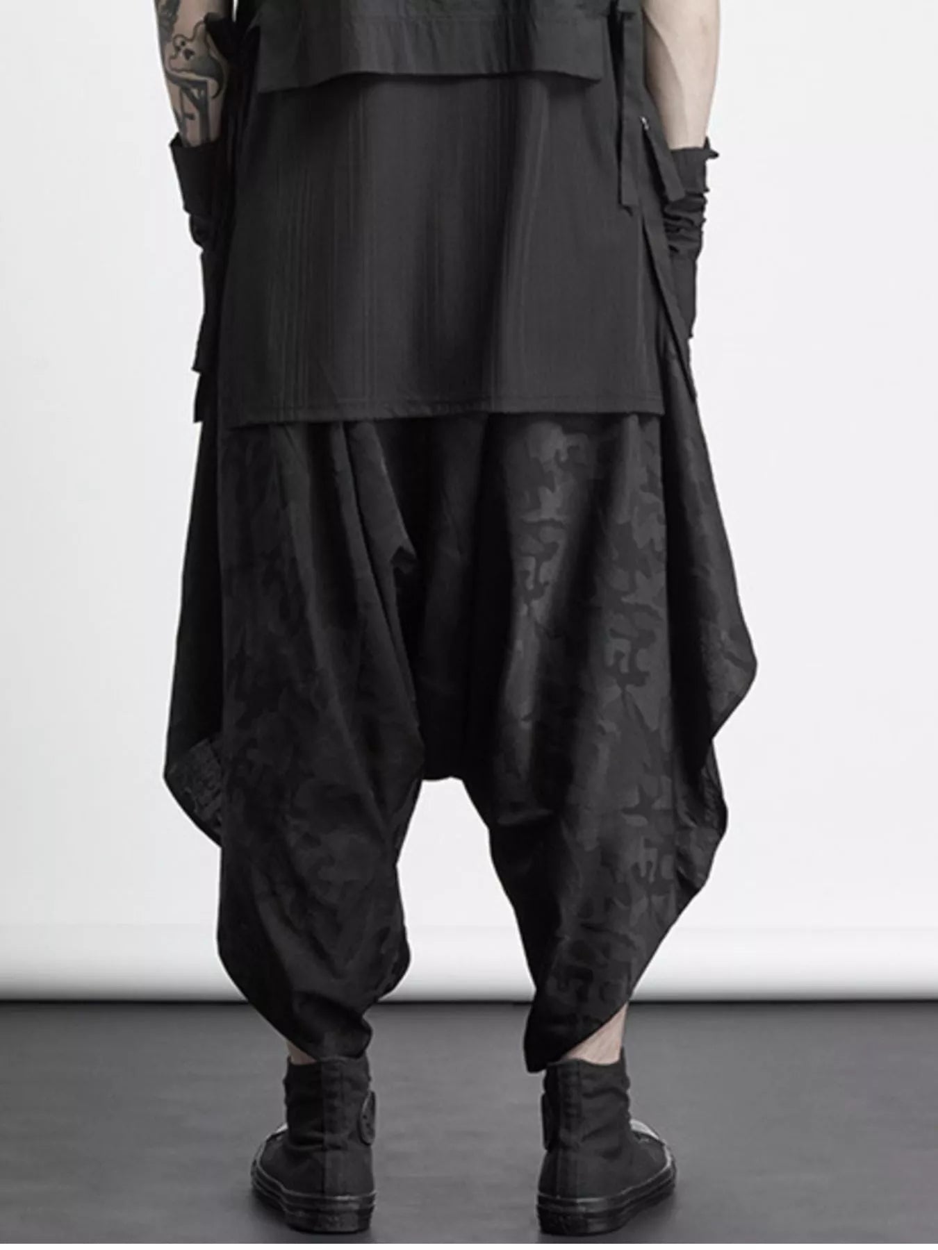 Men's Plus Size Asymmetrical Layered Harem Pants