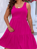 Tiered Scoop Neck Tank Dress