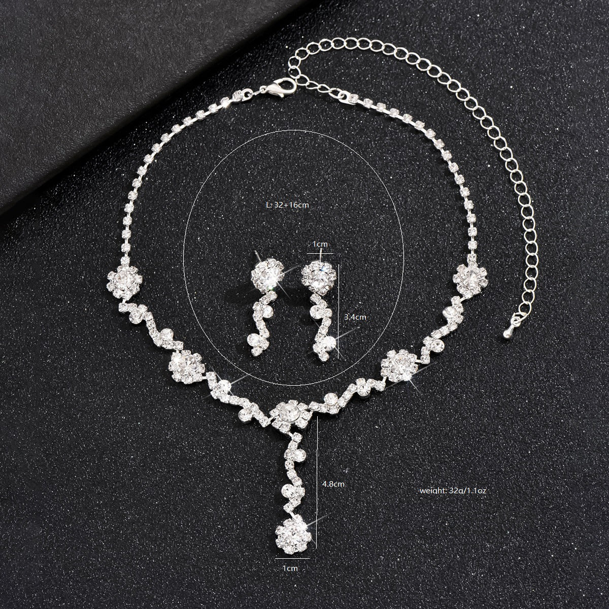 2026 Cross-Border European And American Fashion Luxury High-End Sparkling Rhinestone Pearl Necklace Women's Versatile Two-Piece Set Of Necklaces
