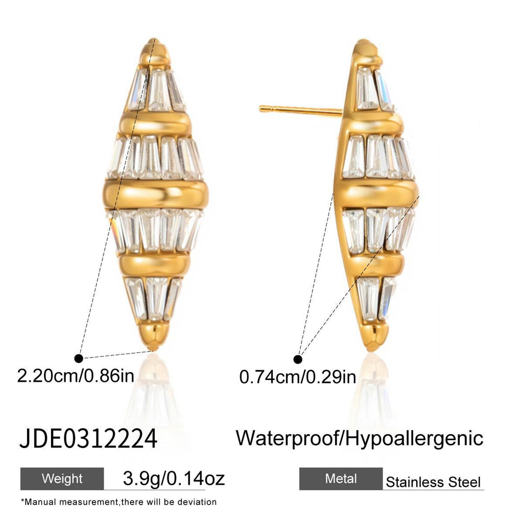 Diamond Shape Stud Earrings