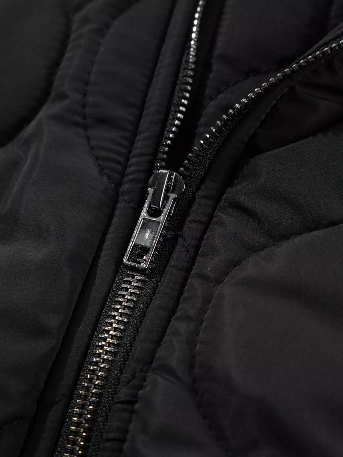 Quilted Drawstring Hooded Zip Up Puffer Vest