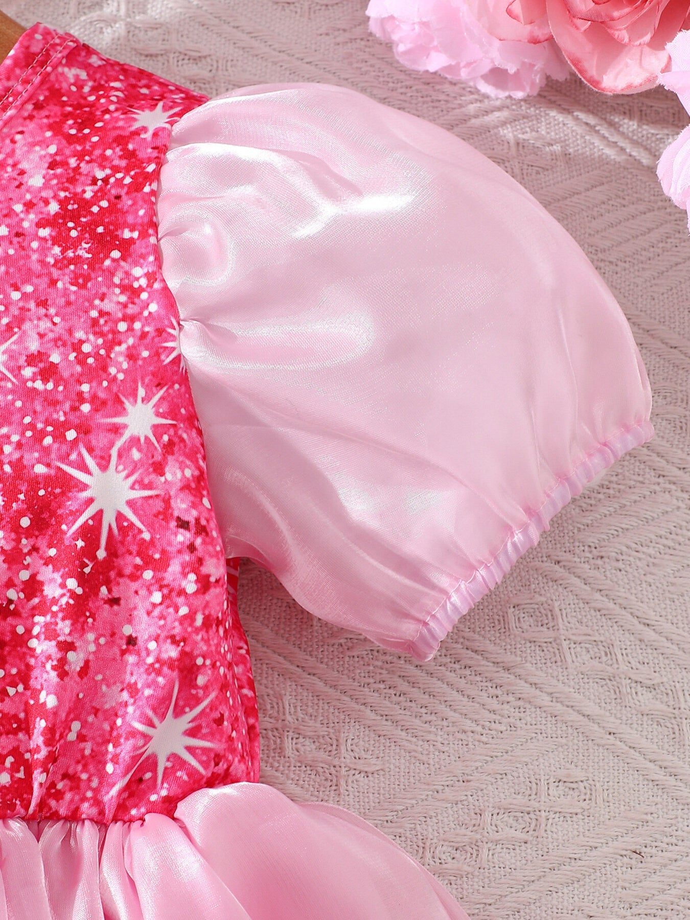 Children's Sequin Puff Sleeve Dress