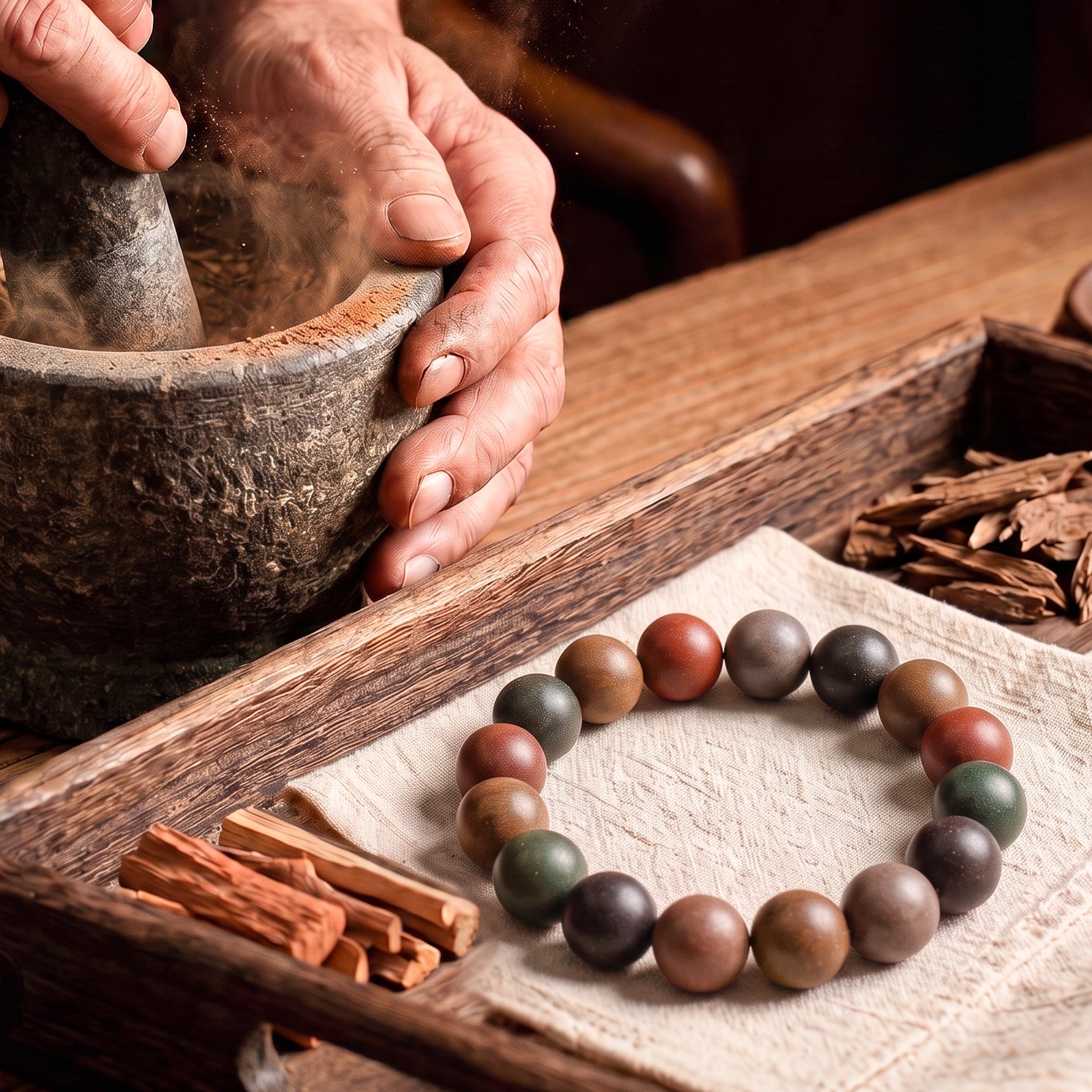 Versatile And Minimalist Chinese Herbal Bracelet