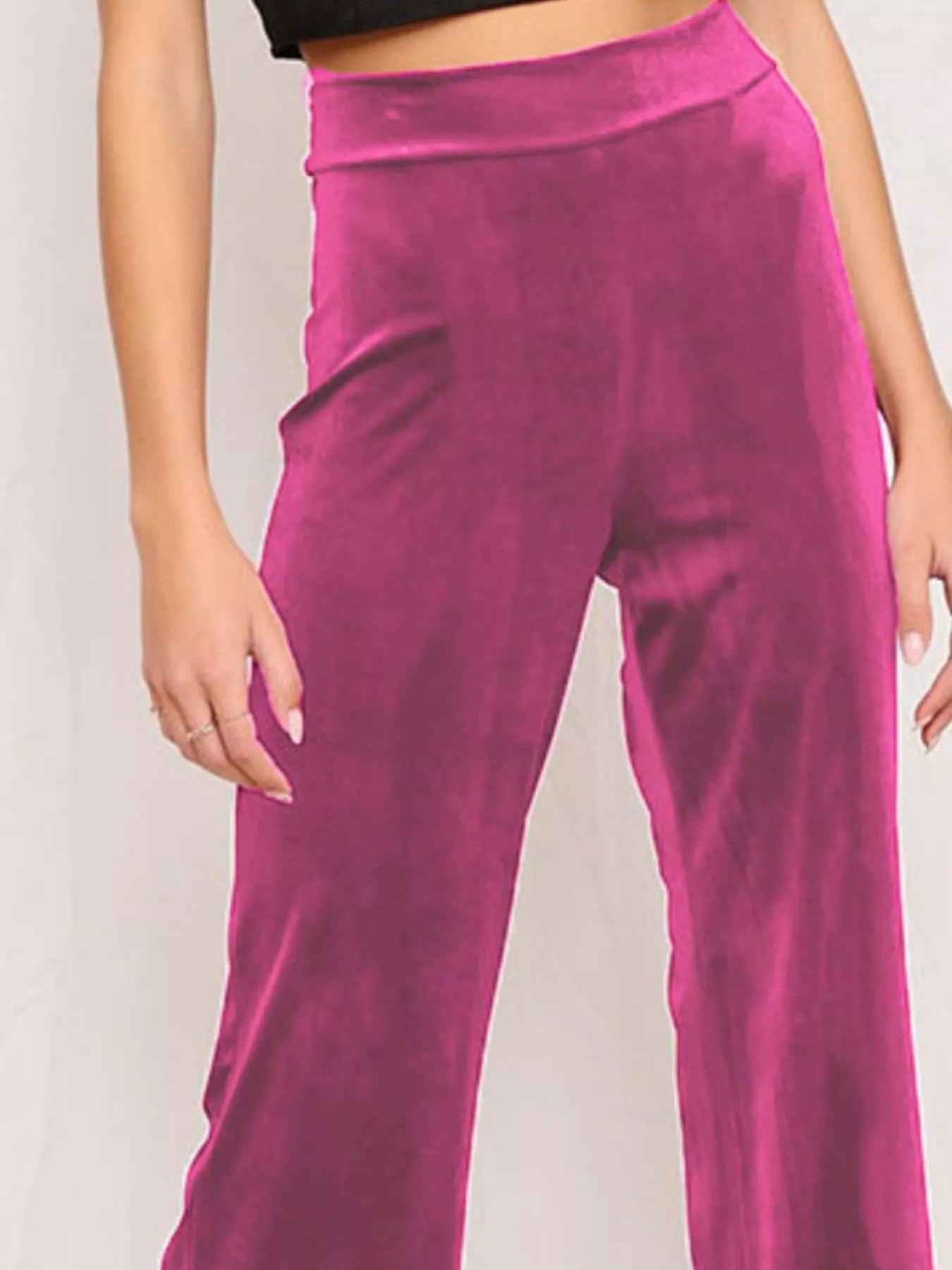 Full Size Velvet Wide Leg Pants Plus Size