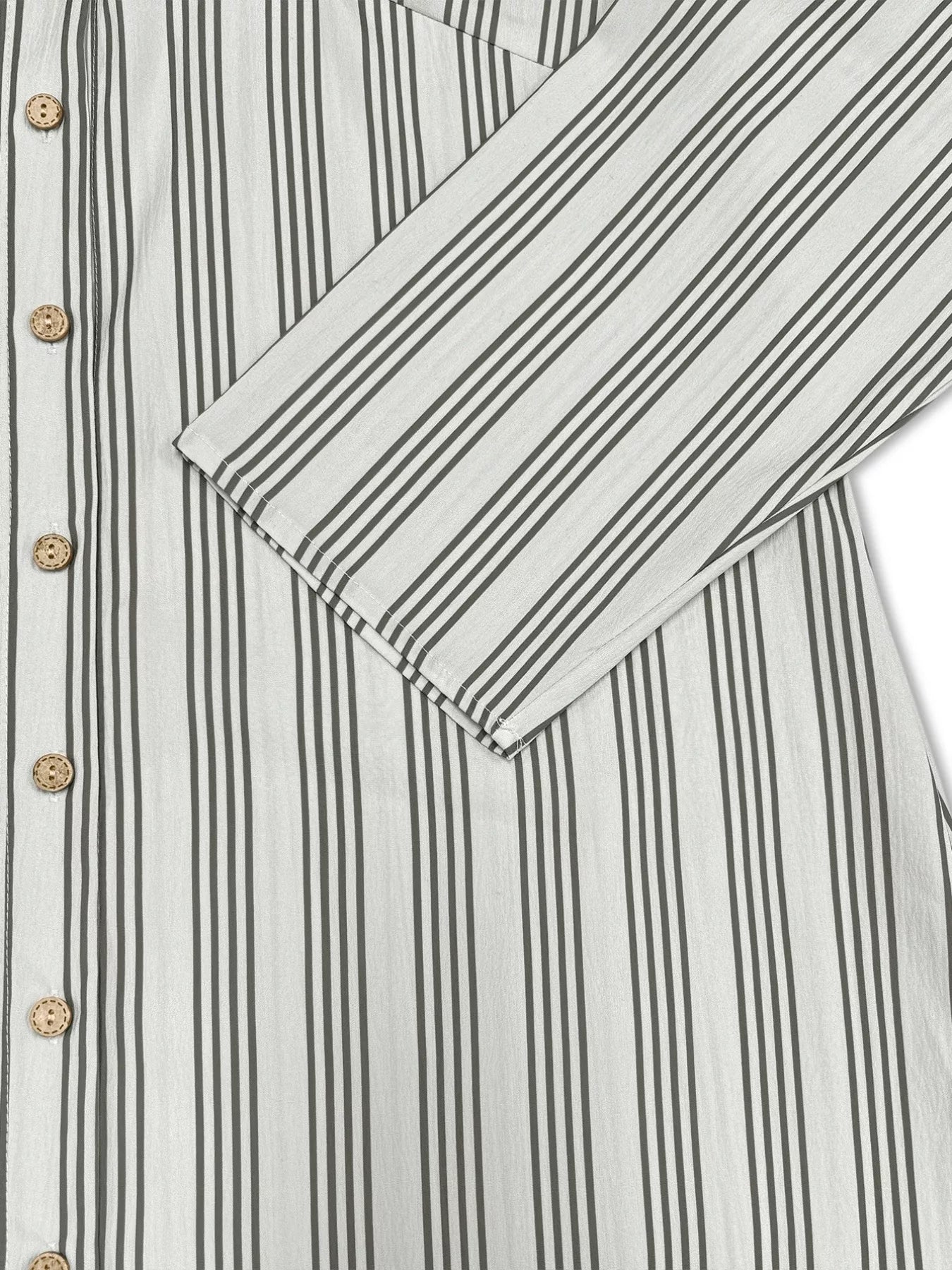 Striped Button Front Midi Dress