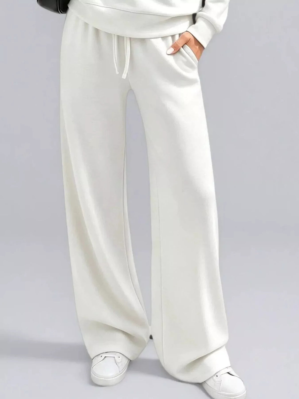 Button Detail Dropped Shoulder Top and Pants Set