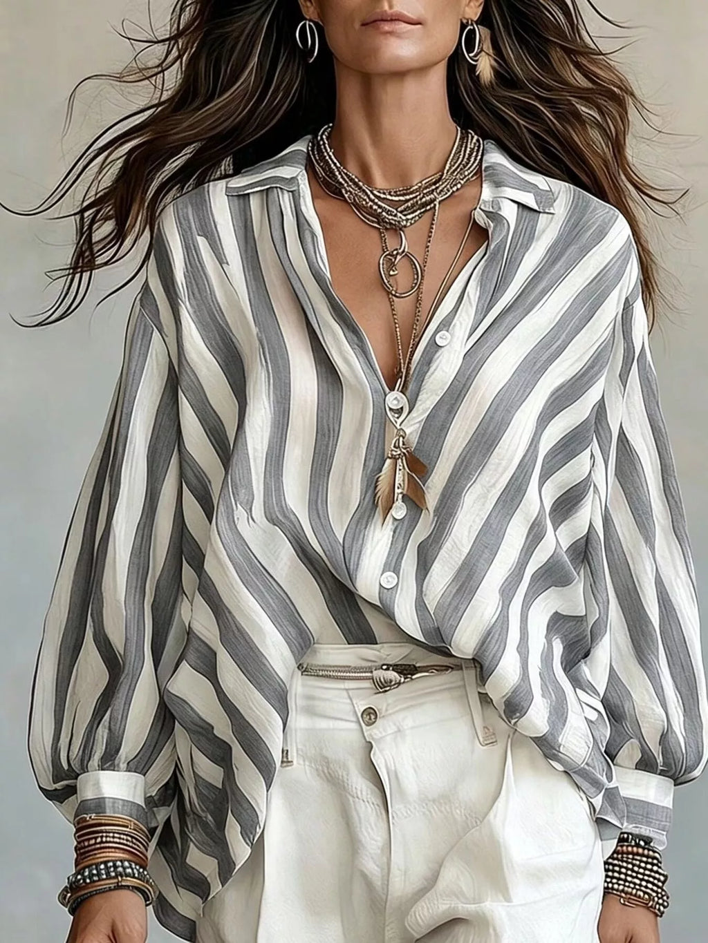 Striped Loose Fit Shirt