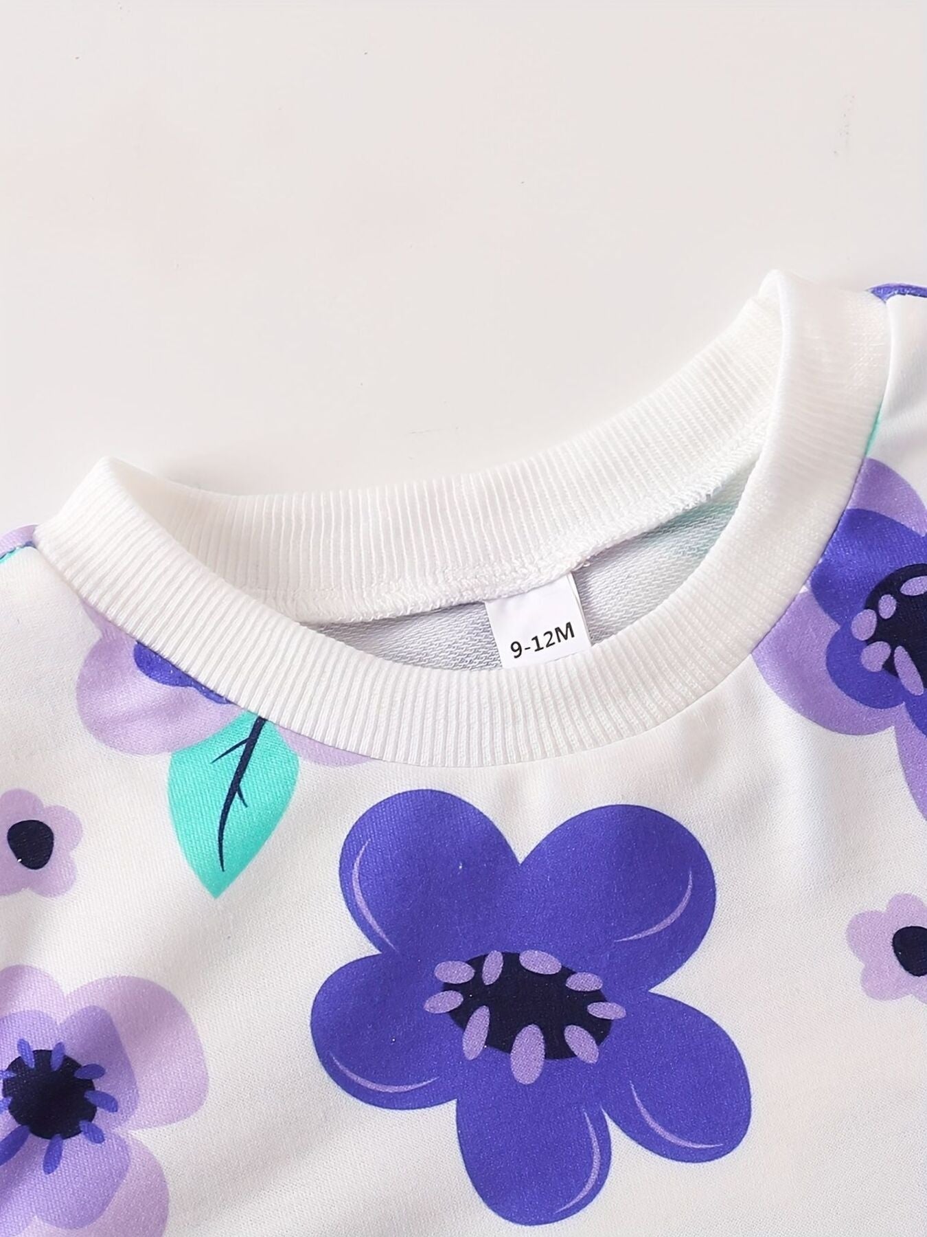 Children's Floral Print Long Sleeve Top & Pants Set