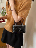 Top Handle PU Leather Crossbody Bag
