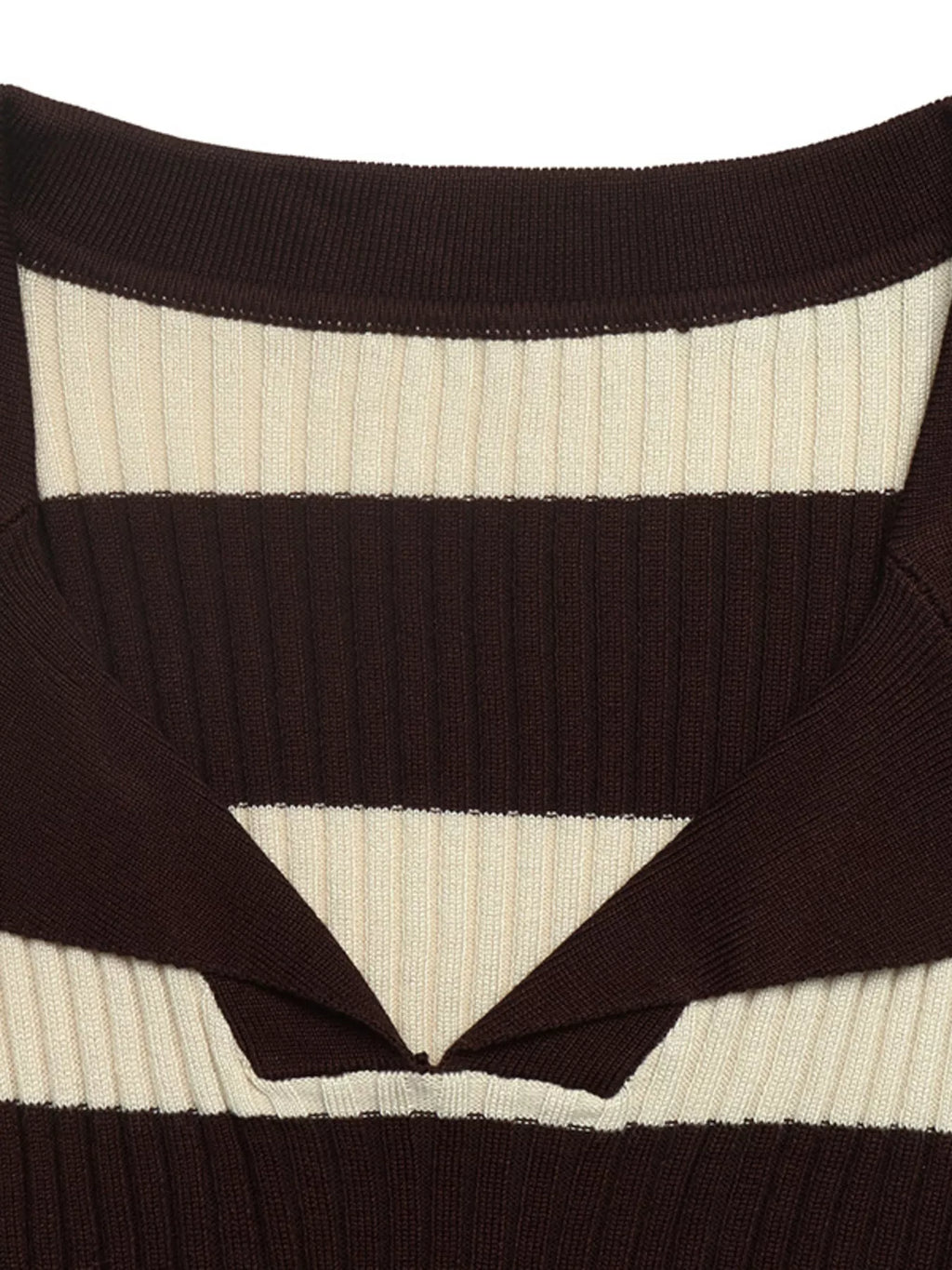 Striped Ribbed Knit Long Sleeve Sweater