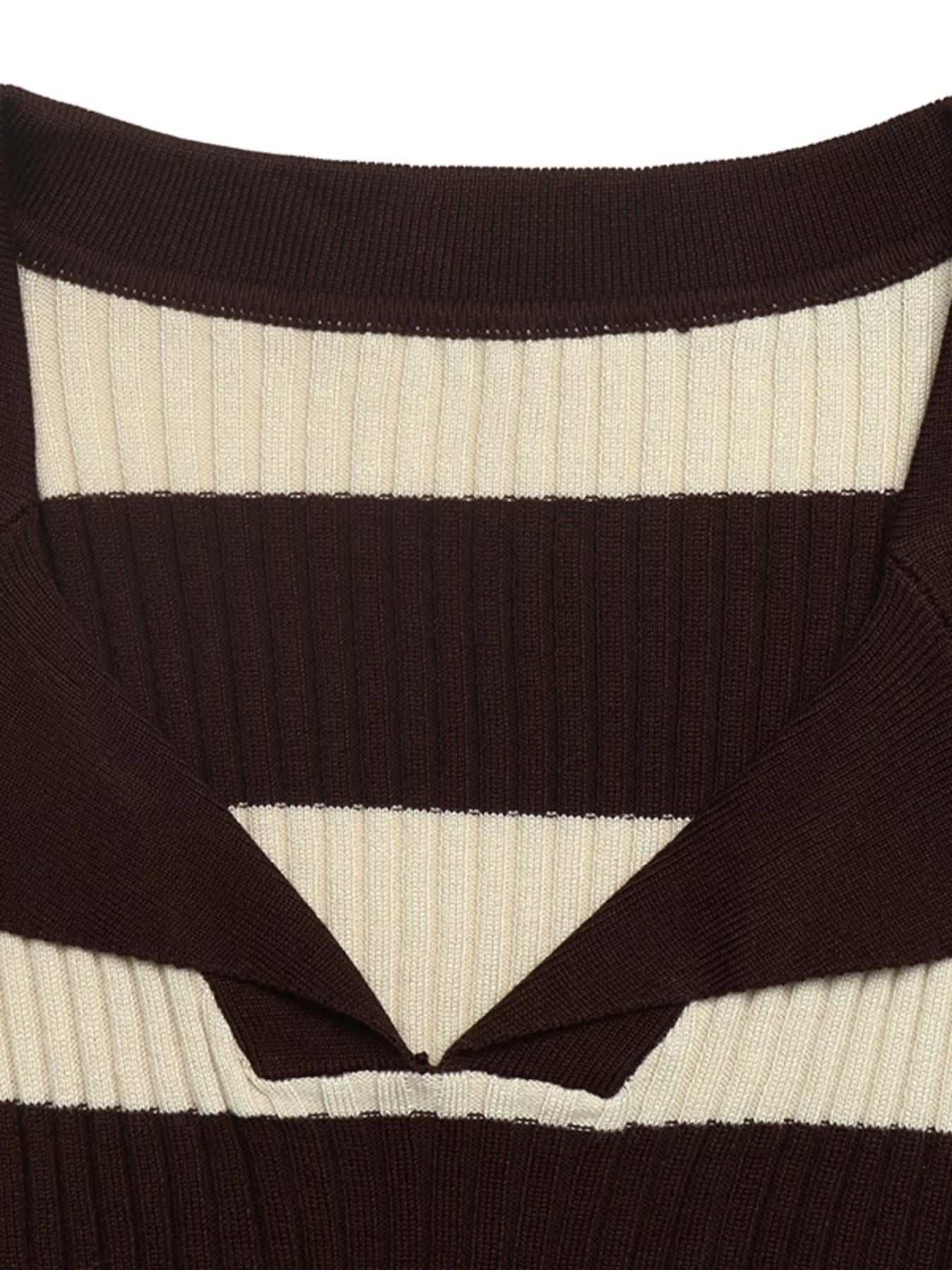 Striped Ribbed Knit Long Sleeve Sweater