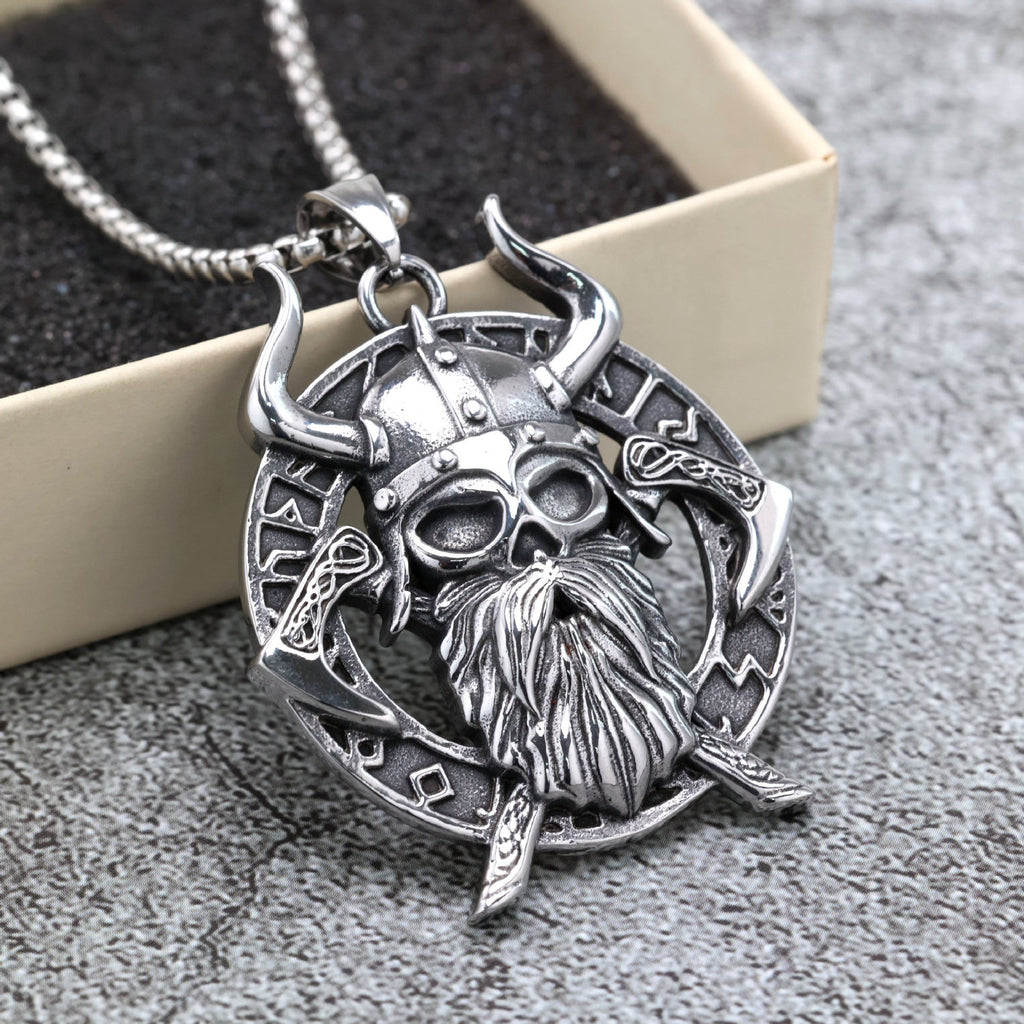 Vintage Stainless Steel Viking Mens Pendant