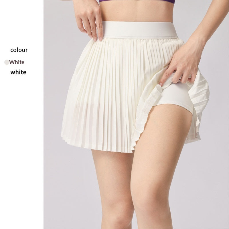 A Pleated Skirt Paired With A Pair Of Pleated Yoga Shorts