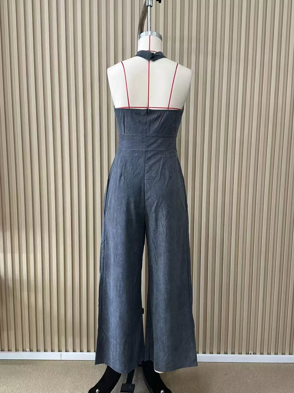 Full Size Halter Neck Wide-Leg Jumpsuit Plus Size
