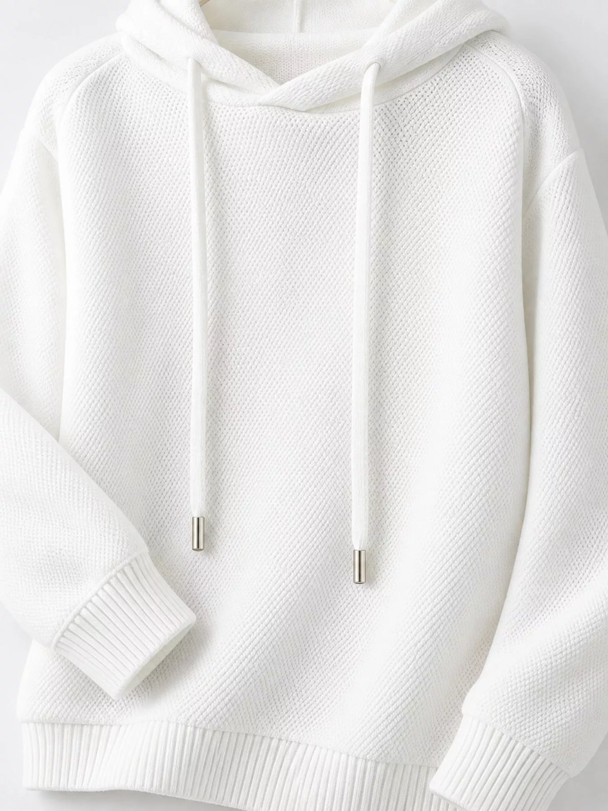 Drawstring Long Sleeve Hooded Knit Sweater