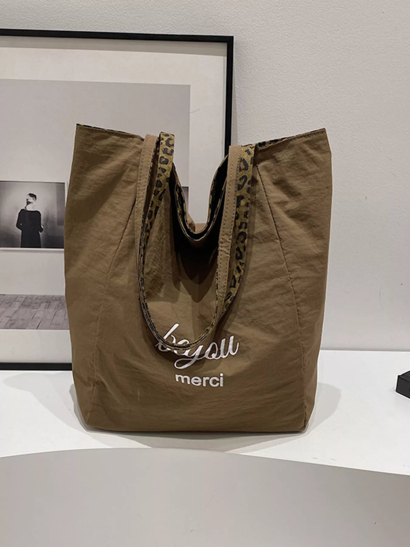 Leopard Print Casual Tote Bag